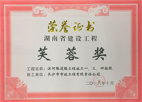 湖南省建设工程芙蓉奖